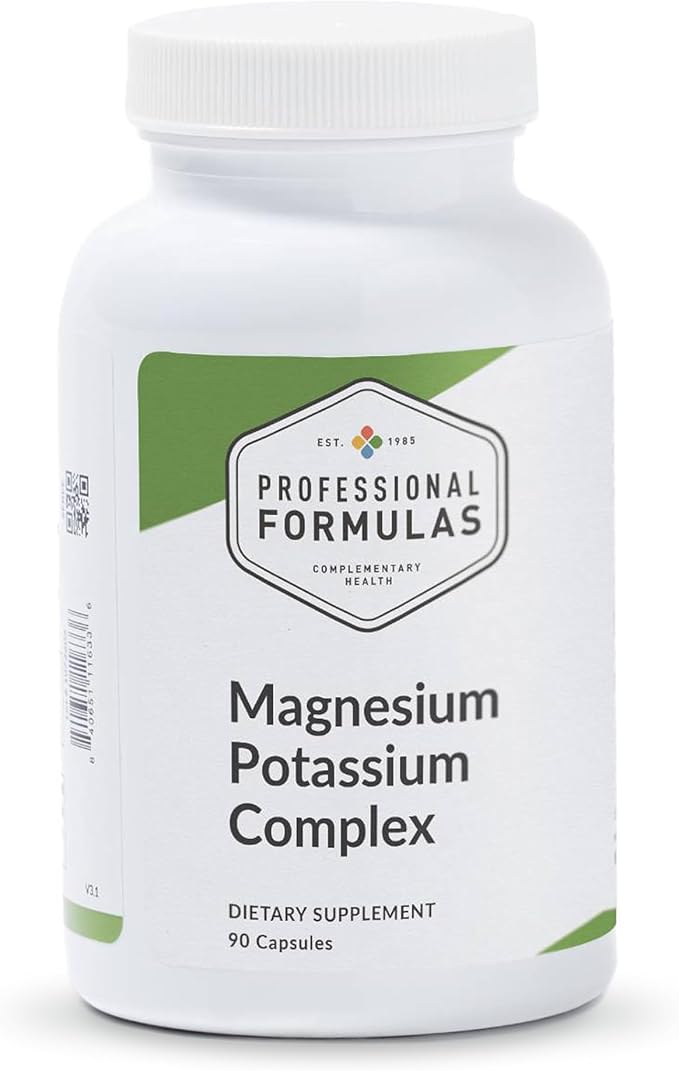 Professional Formulas Magnesium Potassium Complex – Highly Absorbable Magnesium (Malate &amp Citrate) and Potassium Citrate – Supports Healthy Muscle Nerve Heart and Electrolyte Balance – 90 Capsu