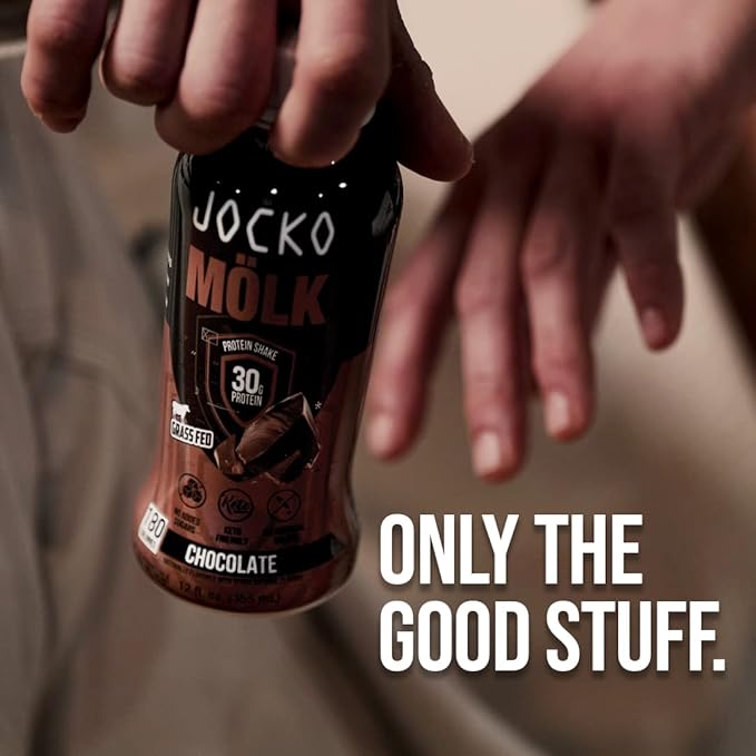 Jocko Fuel Mölk RTD Protein Shakes Bundle - Chocolate &amp Banana Cream (24 Pack Total)