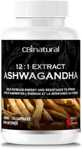 CBInatural Ashwagandha 12:1 Extract 500mg – Energy Vitality &amp Men’s Wellness Support – 120 Vegan Capsules 4-Month Supply
