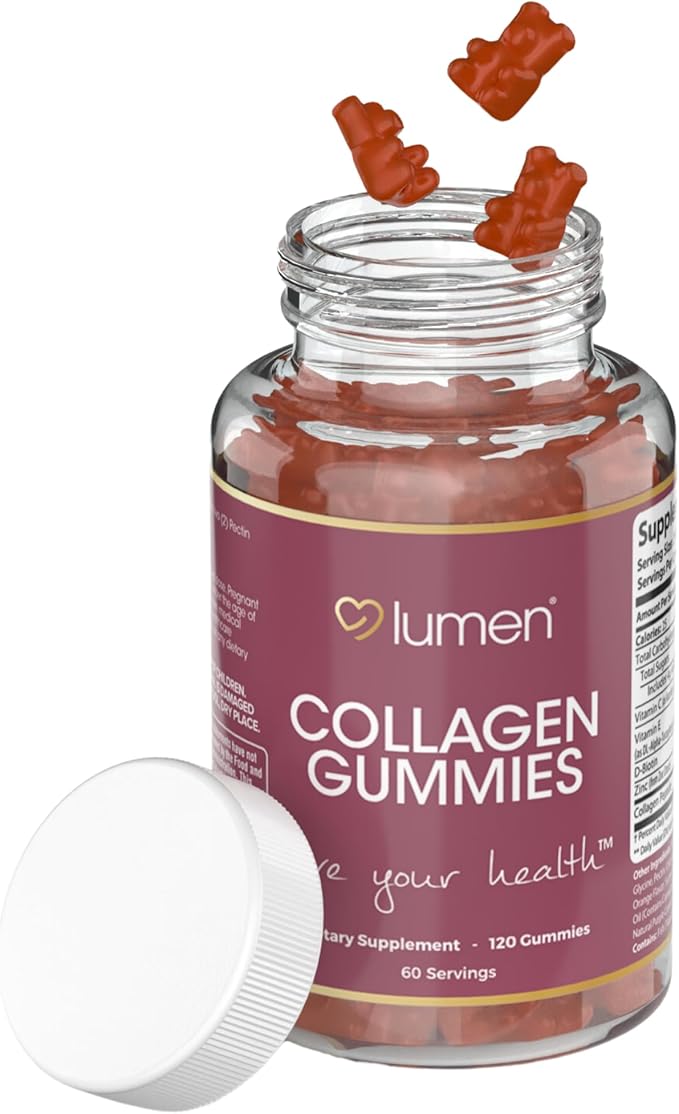Lumen Naturals Collagen Gummies for Women – Collagen Peptides with Vitamin C E Biotin and Zinc – 120 Gummies – 60 Servings – Supports Beauty and Skin Health