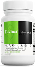DaVinci Labs Hair Skin &amp Nails - Dietary Supplement to Support Smooth Healthy Skin Strong Nails and Hair Health* - With Vitamin C and D3 Minerals Biotin Zinc and More - Gluten-Free - 60 Caps