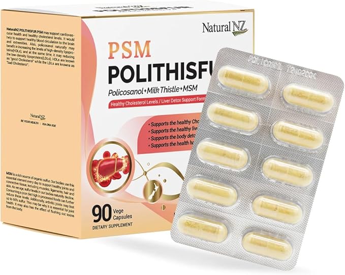 Polithisfur (Policosanol + Milk Thistle + MSM) 90 Vege Capsules (3)