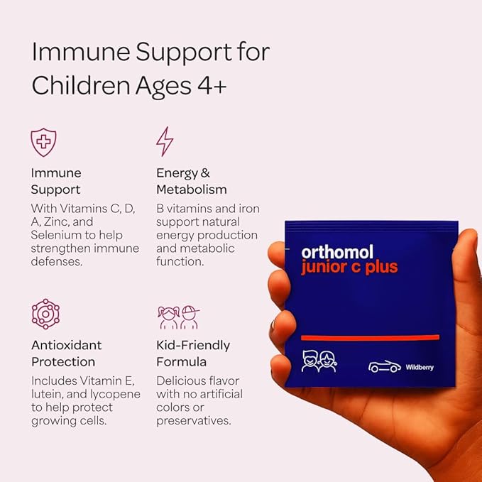 Orthomol Immun Junior C Plus Kid's Multivitamin Wildberry Flavor 30-Day Supply