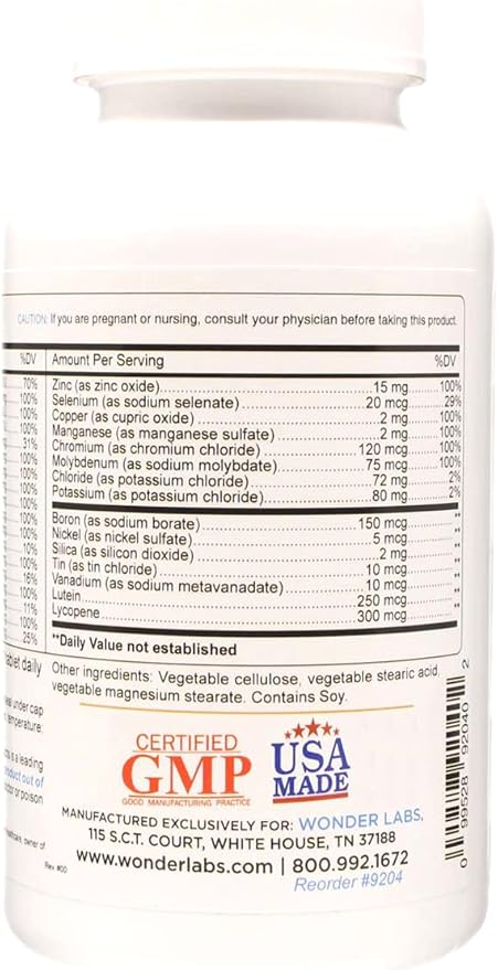 Wonder Labs Multivitamin/Multimineral w/Beta Carotene - 365 Tablets