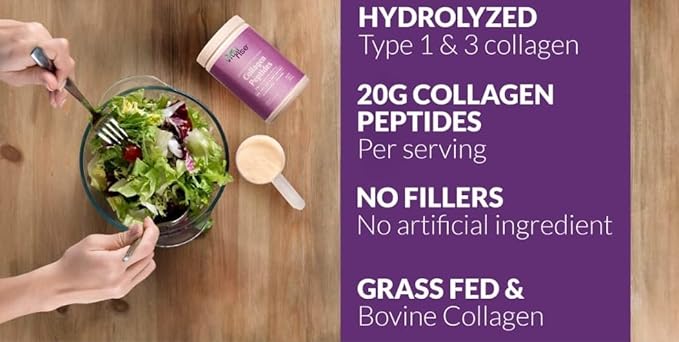 Naturally-Sourced Hydrolyzed Collagen Powder - Hair Skin Nail and Joint Support - Type I &amp III Grass-Fed Collagen Supplement for Women | Non-GMO Dairy-Free | 9.88 Oz (280g) Unflavored