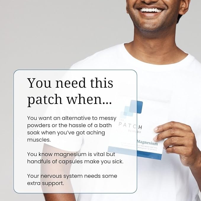 The Patch Remedy Sleep &amp Magnesium Bundle - (60 Patches) Natural Melatonin-Free Sleeping Patch &amp Magnesium Glycinate Patch Kit | Mineral &amp Sleep Support