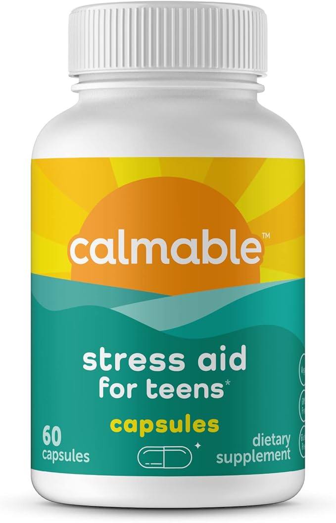 Stress Relief Aid for Teens - Vegan - Pyridoxine B6 L-Theanine - Vitamin Dietary Supplement - 60 Capsules