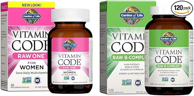 Garden of Life Women's Multivitamin 30 Count and Vitamin B Complex 120 Vegan Capsules