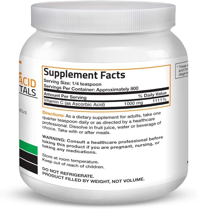 Bronson Probiotic 50 Billion CFU + Prebiotic with Apple Polyphenols &amp Pineapple Fruit Extract Vitamin C Powder Pure Ascorbic Acid Soluble Fine Non GMO Crystals