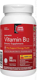 Members Mark Vitamin B12 (300 Count.) Quick Dissolve Tablets 5000 mcg – Cherry Flavor Methylcobalamin for Energy &amp Nervous System Support – USP Verified