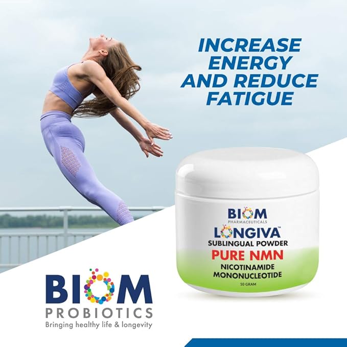 Biom NMN Sublingual Powder. Advanced Nanotized Nicotinamide Mononucleotide Mitochondrial Regeneration Sirtuin Activation Cellular Energy
