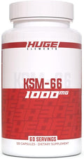 Huge Supplements KSM-66 Ashwaghanda High Potency 5% Withanolides 1000mg of Clinically Studied KSM66 (120 Capsules)
