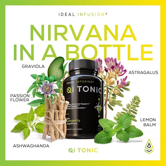 Ideal Infusion Cortisol Blocker and Mood Support: Promotes Relaxation &amp Stress Relief - Overall Wellbeing &amp Serenity Astragalus Root Ashwagandha Passion Flower (60 Servings) Vegan