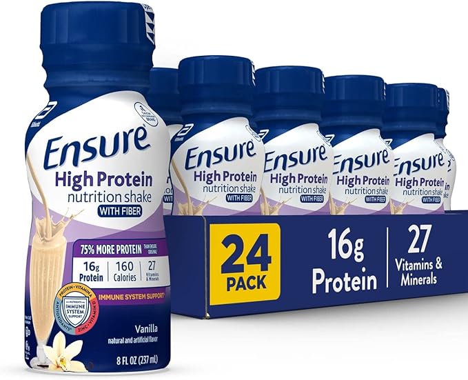 Ensure High Protein Nutritional Shake With Fiber 16g Protein Meal Replacement Shakes &amp Ensure Original Milk Chocolate Nutrition Shake With Fiber | Meal Replacement Shake | 24 Pack