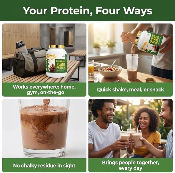 Vegan Protein Powder | All-in-One | W/Prebiotics Gut Health Electrolytes | Chocolate Peanut Butter | 23 Servings | Gluten-Free Lactose-Free Sugar Free Keto