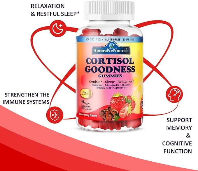 2 Pack Multi Collagen Peptides Gummies + Cortisol Detox Gummies for Women Men Vegan Non GMO Sugar Free