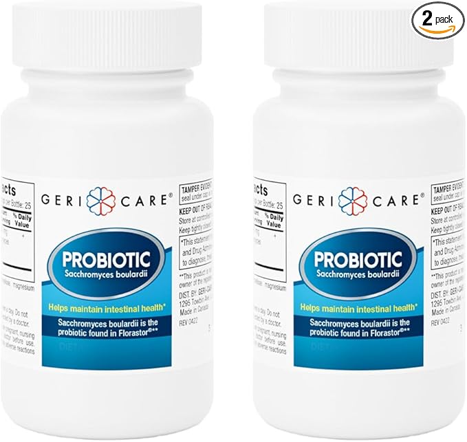 S. Boulardii Probiotic Saccharomyces Boulardii - Probiotics for Digestive Health for Women &amp Men 500mg Compare to The Active Ingredient in Florastor Probiotic Gut Formula (50 Capsules) (2 Pack)