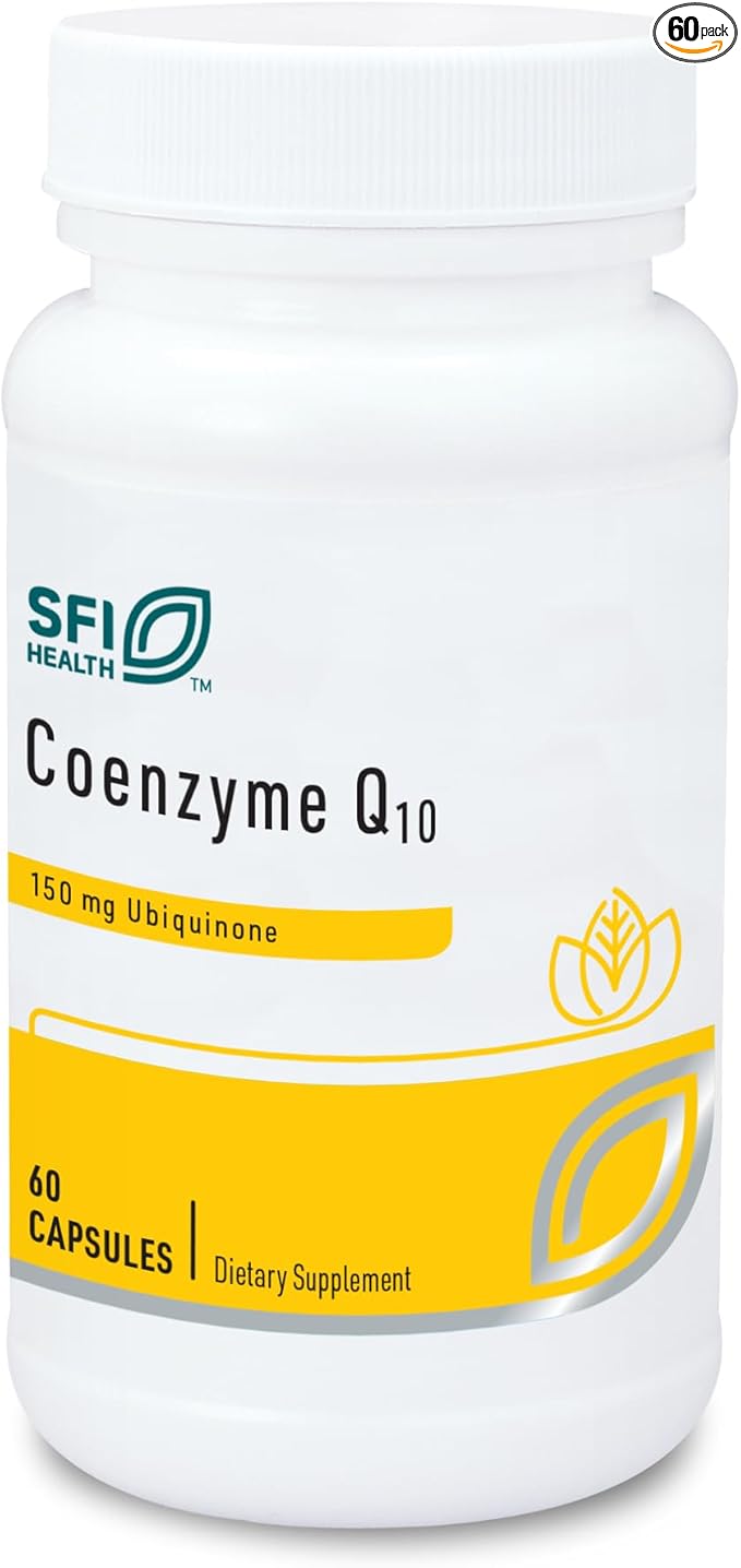 Klaire Labs Coenzyme Q10-150 Milligrams CoQ10 as Ubiquinone Hypoallergenic Formula for Cardiovascular &amp Cellular Energy Support (60 Capsules)