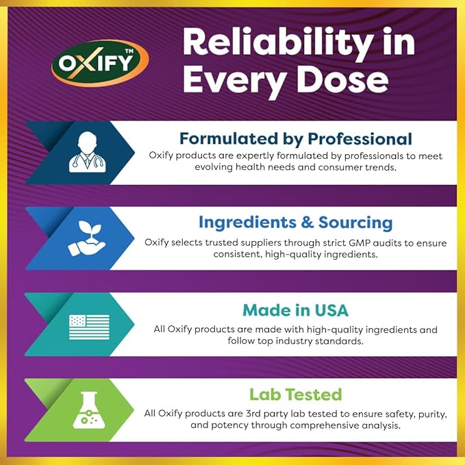 Oxify Probiotic 30 Billion CFU's | 120 Vegetarian Capsules | Gluten-Free Non-GMO | Supplement Made in USA