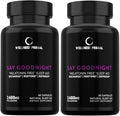 Melatonin Free Sleep Aid Supplement for Longer Restful Sleep &amp Stress Relief w/Magnesium GABA L-Glycine L-Theanine Apigenin Taurine &amp Zinc (180 Vegan Capsules) (2)