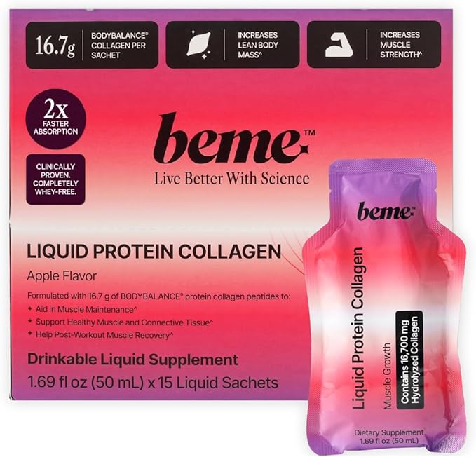 BeMe Performance Recovery Duo – Liquid Protein Shots for Muscle Support + 5000mg TENDOFORTE Collagen for Tendon &amp Ligament Health – 30 Liquid Sachets for Athletes