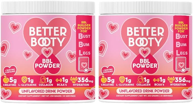 Creatine Monohydrate Powder for Women Complex w. 5G Creatina per Serving + Glutamine Collagen BCAAs &amp Hydration Blend Energy Muscle + Glute Builder Unflavored 2-Pack (60 Servings)