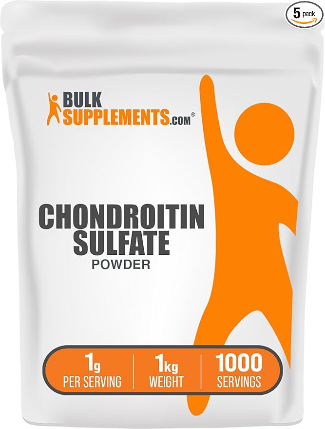BulkSupplements.com Chondroitin Sulfate Powder - Chondroitin Sulfate Supplement for Joint Support - Gluten Free 1g per Serving 1kg (Pack of 5) (11 lbs)