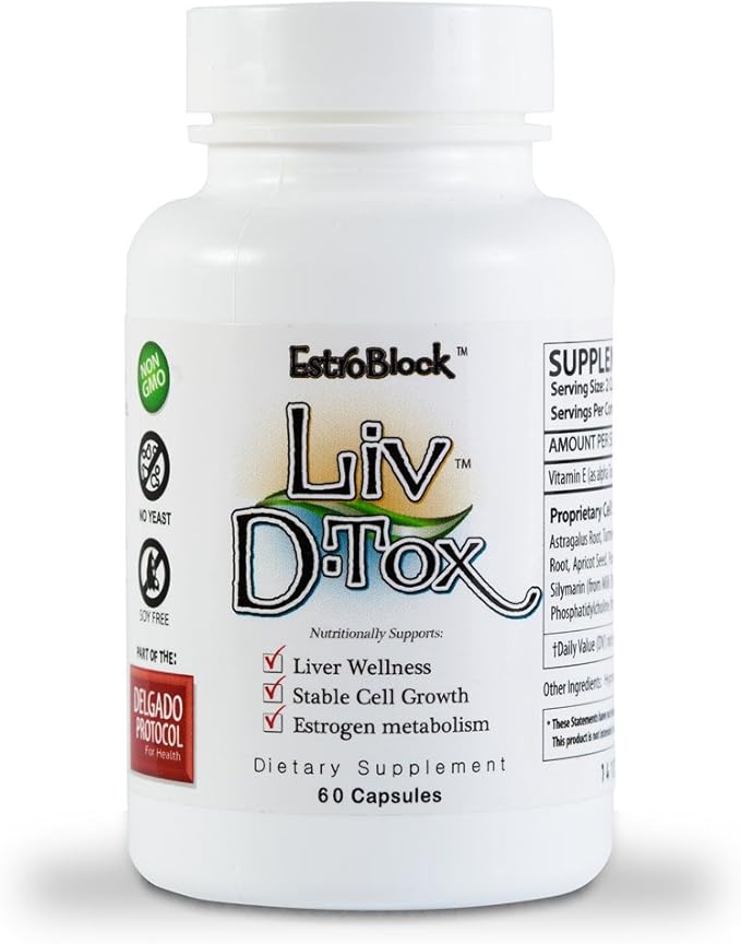 Liv D-Tox - 3-Pack 180 Capsules Total - Liver Detox and Cleanse Support Health Supplement with Turmeric Root Extract Milk Thistle Astragalus Wasabi Root and Asparagus (3)