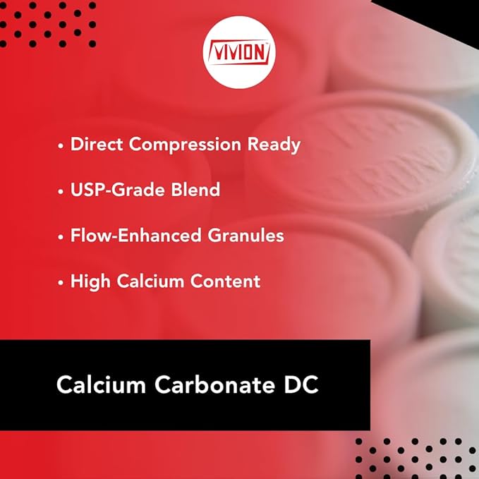 Calcium Carbonate DC Granular with Maltodextrin &amp Gum Arabic - 5000 Grams - Direct Compression USP Pharmaceutical Grade Capsule Excipient - 5 kg (11 lb)