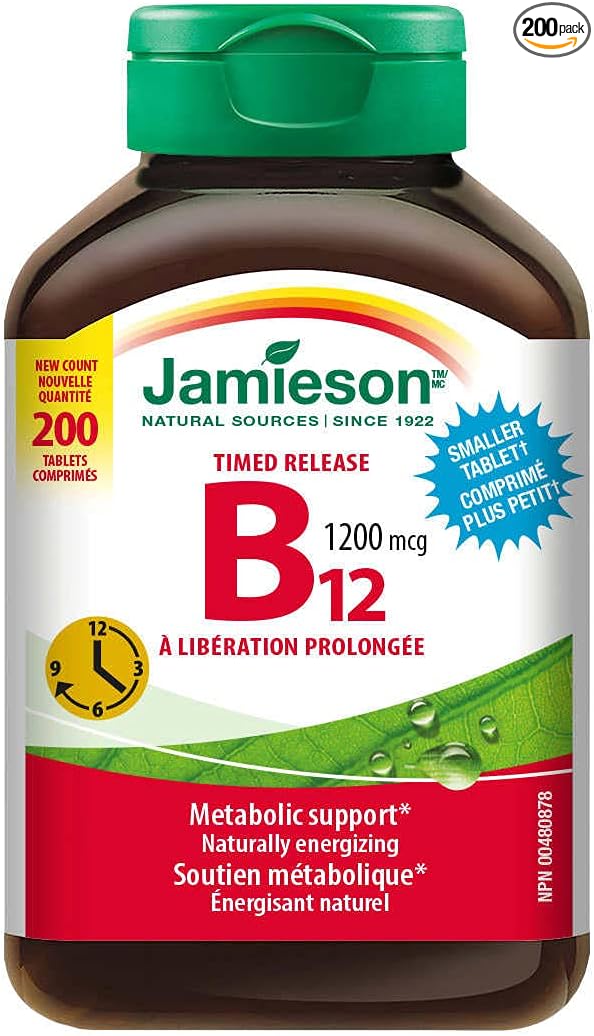 Jamieson Timed Release Vitamin B12 1200 mcg 200 Tablets