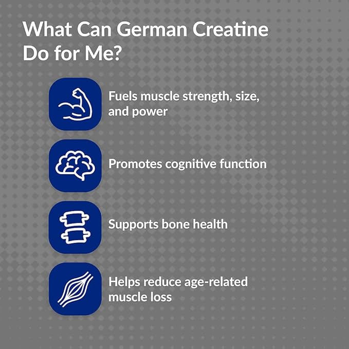 German Creatine with Creapure a for Enhanced Strength Size and Power a Blue Lemon (11.75 oz./55 Servings)