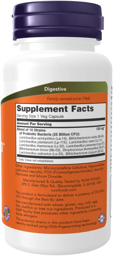 NOW Foods Probiotic-10 25 Billion100 Veg Capsules