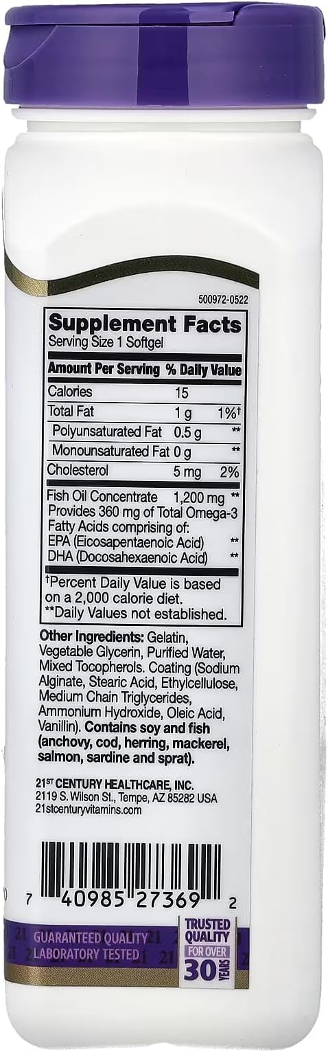 Special Pack of 6 Fish Oil Omega 3 EC 21st Century 90 per Pack