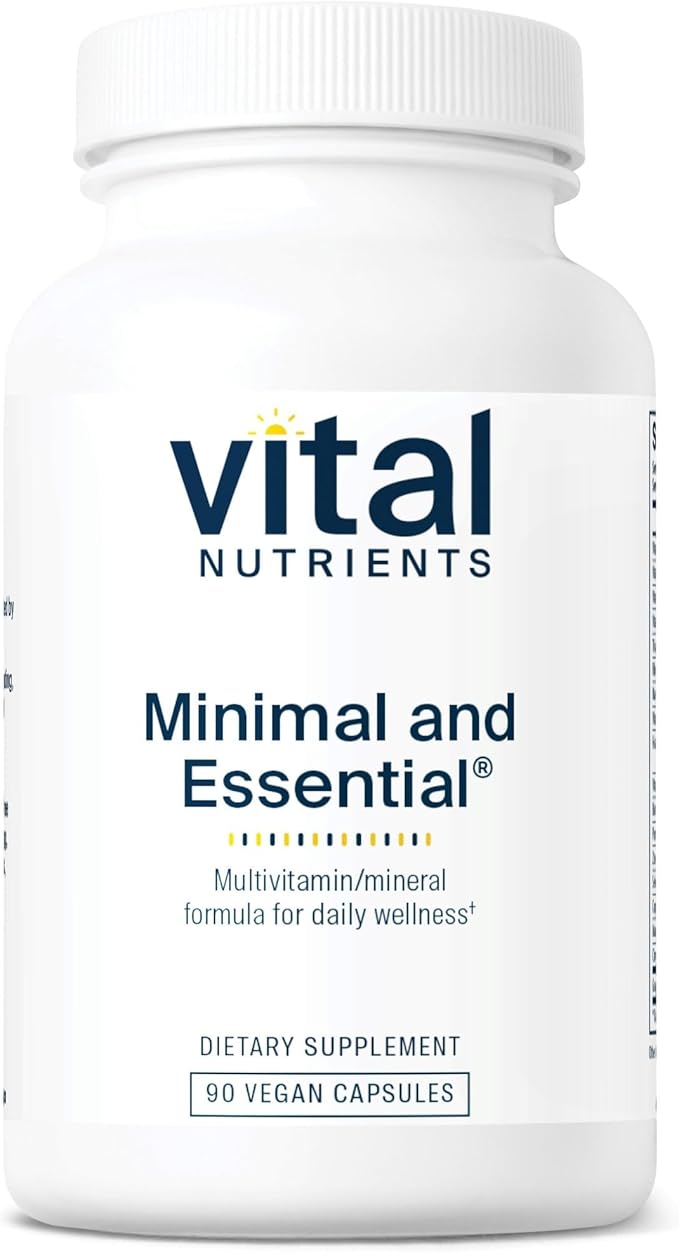 Vital Nutrients Minimal and Essential Multivitamin - Vegetarian One per Day Multi Vitamin Mineral &amp Antioxidant Supplement* - Iron-Free - Gluten Dairy Soy Free - Non-GMO - 90 Capsules