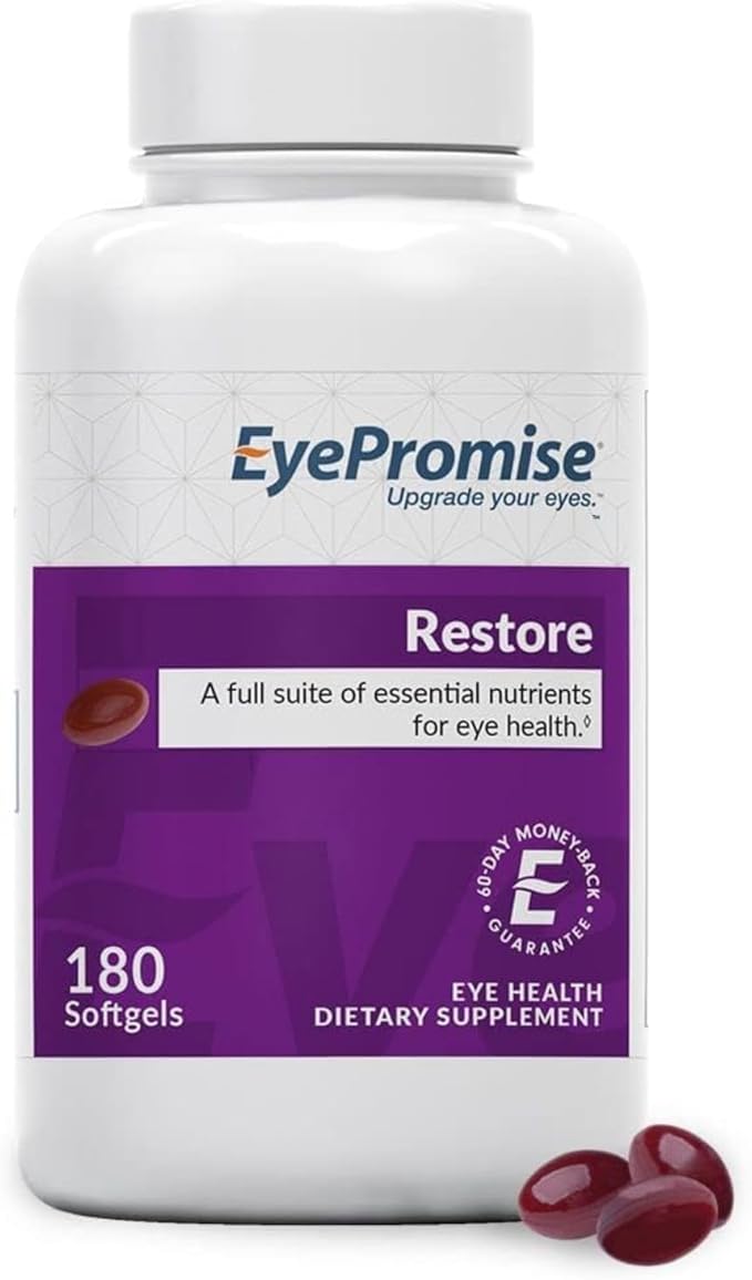 EyePromise Restore Eye Health Supplement - 180 Softgels 90-Day Supply - Omega 3 Supplement with Zeaxanthin Lutein Fish Oil EPA DHA &amp Vitamins for Eye Health