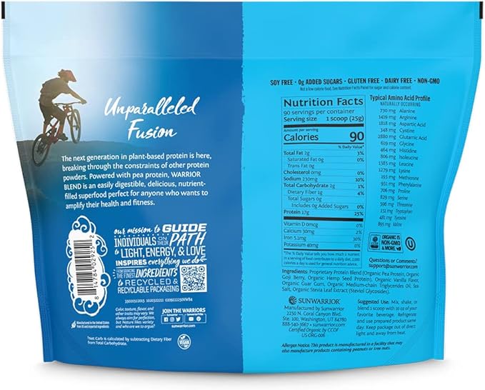 Sunwarrior Berry &amp Vanilla Organic Plant Based Protein Powder Set | Bundle &amp Save | Vegan Organic Protein Powder | Non-GMO Soy Dairy Filler &amp Gluten Free (90 Servings Vanilla 30 Servings
