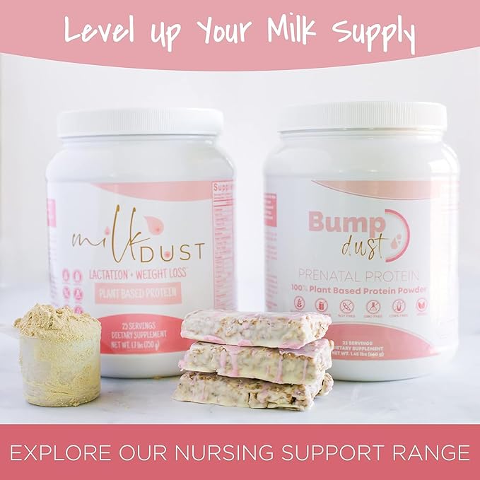 MILK DUST Protein Powder 660g | Breastfeeding Powder for Nursing Moms | Lactation Support Pea Powder | Vegan &amp Dairy-Free | Sweet Vanilla | 22 Servings (Vanilla.)