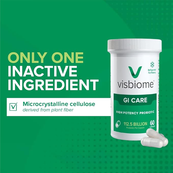 Visbiome® GI Care - High Potency Probiotic - 112.5 Billion CFU Live Probiotics Original De Simone Formulation Made in USA 180 Capsules.