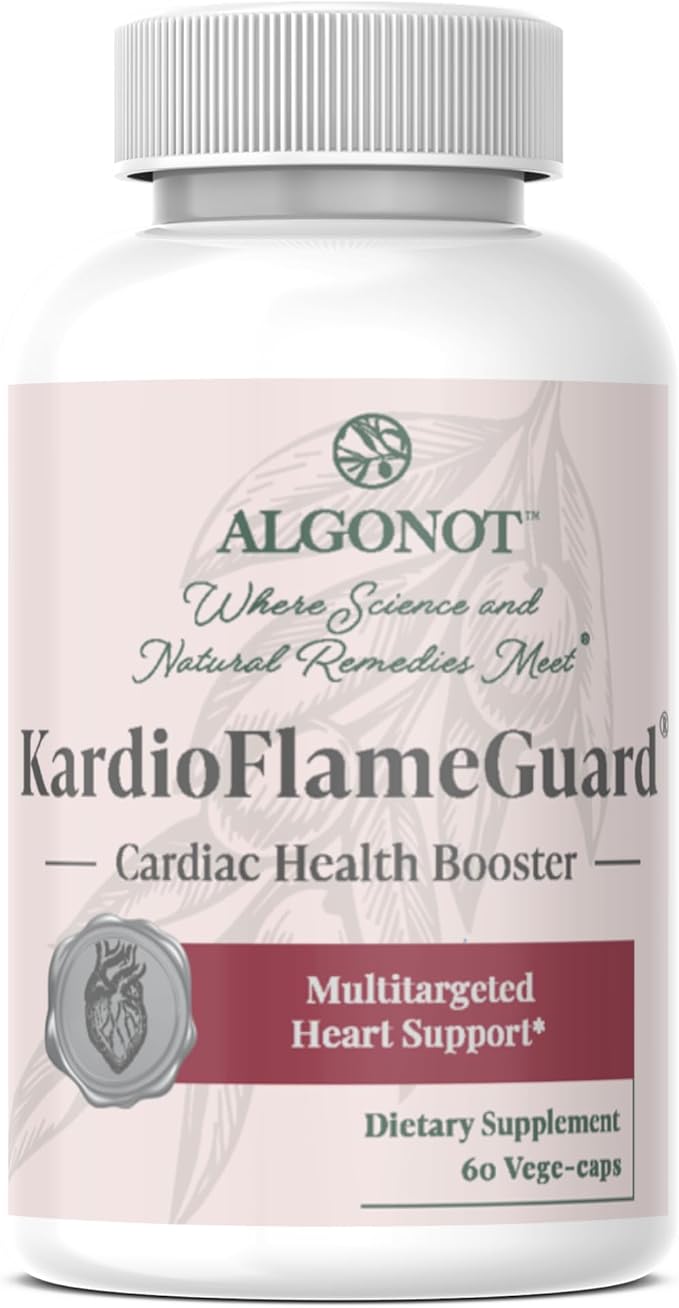 Algonot KardioFlameGuard – Heart Health Supplement Cardiovascular Support with Allicin Folinic Acid Isoquercetin Berberine – 60 Capsules
