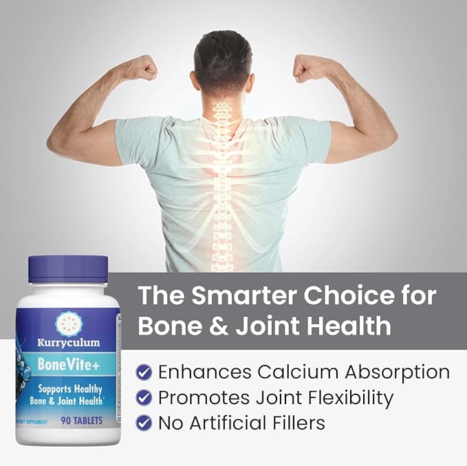 BoneVite+ Glucosamine Chondroitin MSM - Bone &amp Joint Wellness with Green Lipped Sea Mussel Devil's Claw &amp Boron - Knee Hip Back Wellness - Non-GMO Gluten Free - 90 Tablets
