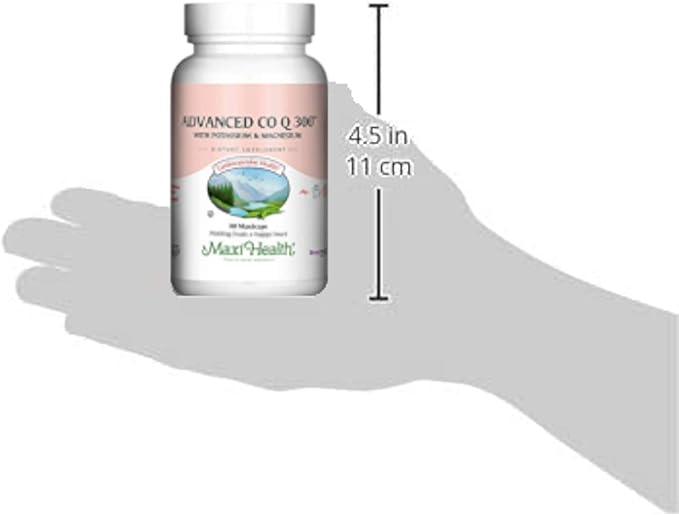 Maxi Health Advanced CoQ10 300mg – High Potency Coenzyme Q10 for Cardiovascular Mind Mood and Energy Support – Includes Magnesium and Potassium – Vegetarian Kosher 60 CoQ10 Supplements
