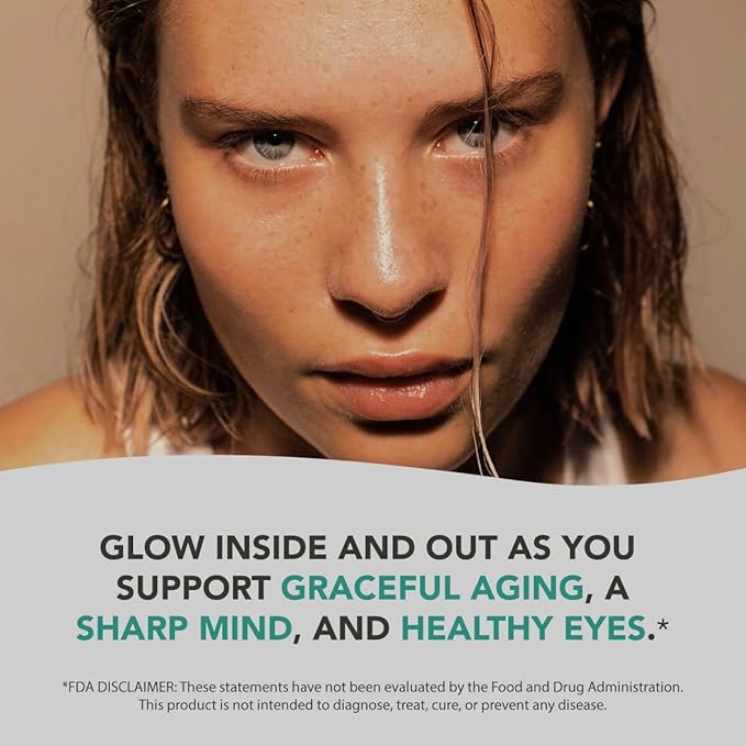 Healthy Skin &amp Joints Bundle - Premium Vegan Omega-3 (120 Capsules) from Marine Algae + Grass-Fed Collagen Peptides Powder (1kg - 100 Servings) Non-GMO. Radiant Skin Joints Bones &amp Graceful