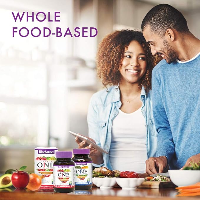 BlueBonnet Nutrition Ladies One Vegetable Capsule Whole Food Multiple K2 Organic Vegetable Energy Vitality Non-GMO Gluten Free Soy Free Milk Free Kosher 60 Vegetable Capsule 2 Month Supply