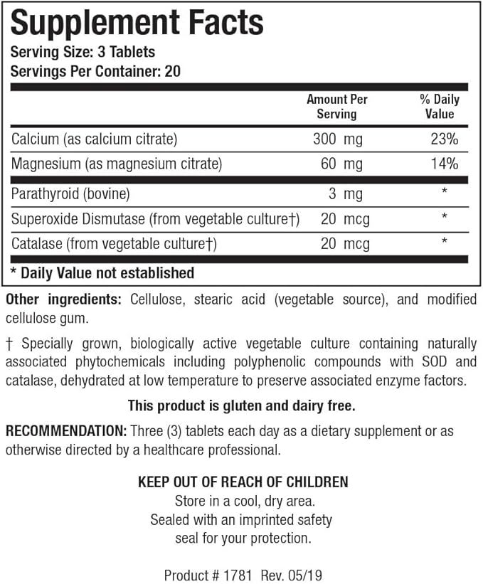 Biotics Research CaMg-Plus Calcium Magnesium Supplement with Parathyroid Aids in Bone and Dental Health Muscle Relaxation Supports Cardiovascular Health Thyroid Support 60 Tablets