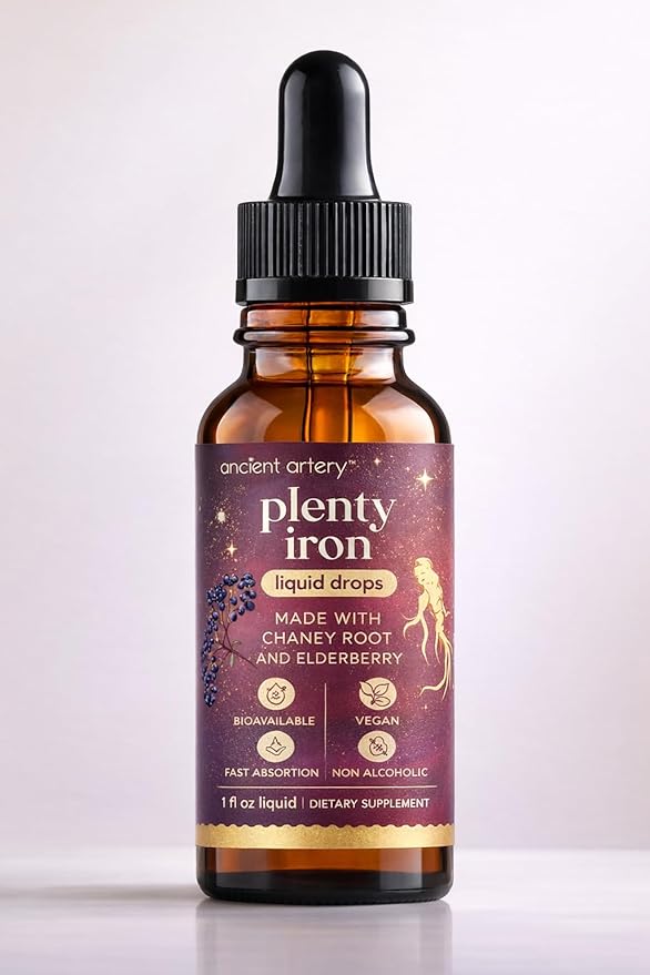 ancientartery Plenty Iron Drops – Liquid Iron Supplement with Vitamin C for Daily Iron Support | Gentle Non-Constipating 30ml