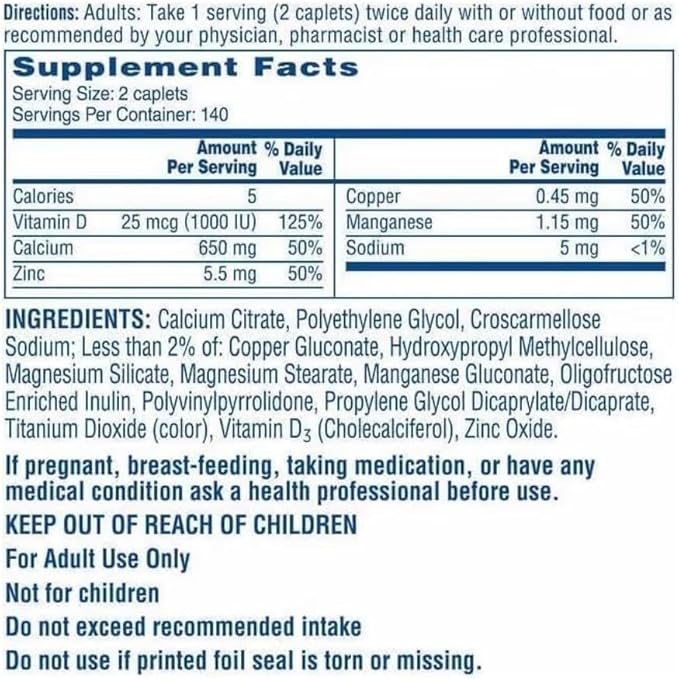 Citra Maximum Plus Calcium Citrate + Vitamin D3 Supplement Tablets 280 ct.
