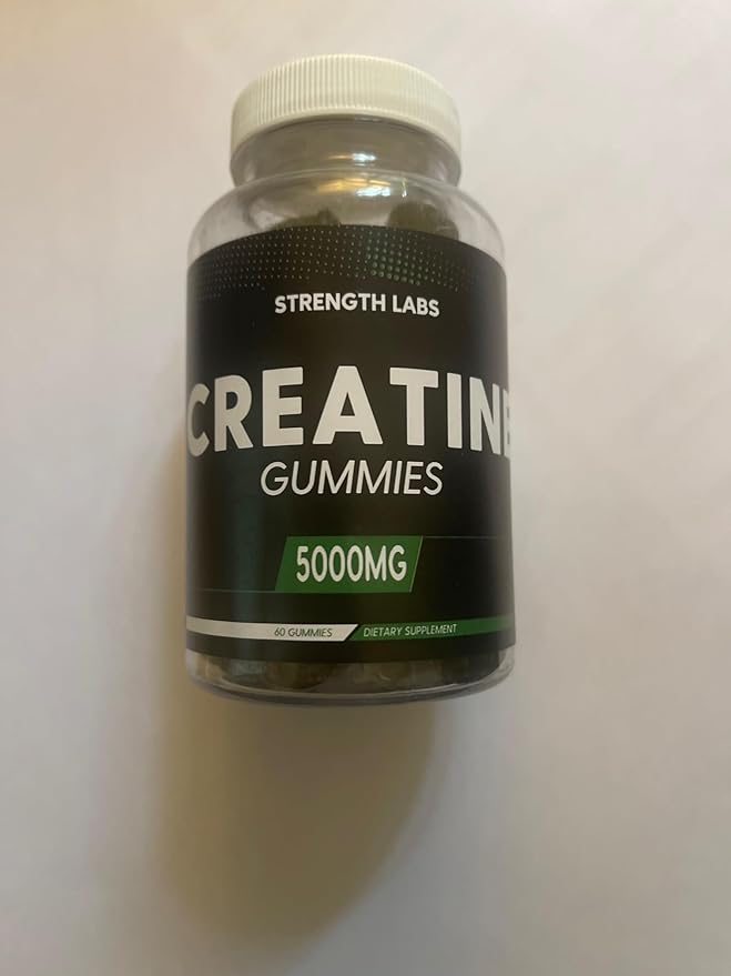 Sugar Free Creatine 5g for Men &amp Women - Chewable Creatine Monohydrate Gummies Build Size with L-Theanine &amp Vitamin B12 5000mg Bodybuilding Builder Strength Muscle - Pre-Workout Growth