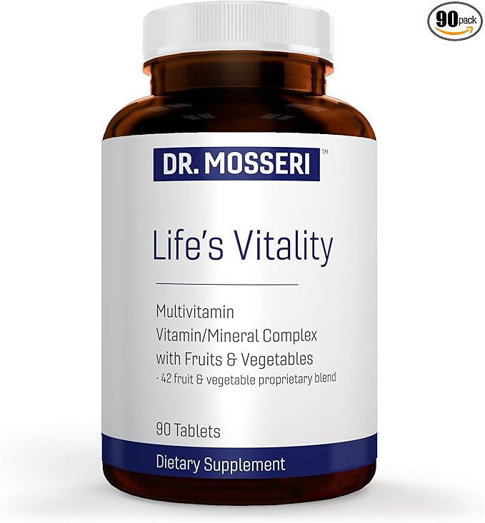 Life's Vitality Vegan Multivitamin for Men &amp Women – Non-GMO Formula with 42 Fruits and Vegetables Daily Multivitamin and Mineral Complex with Vitamin D for Immune Support 90 Tablets