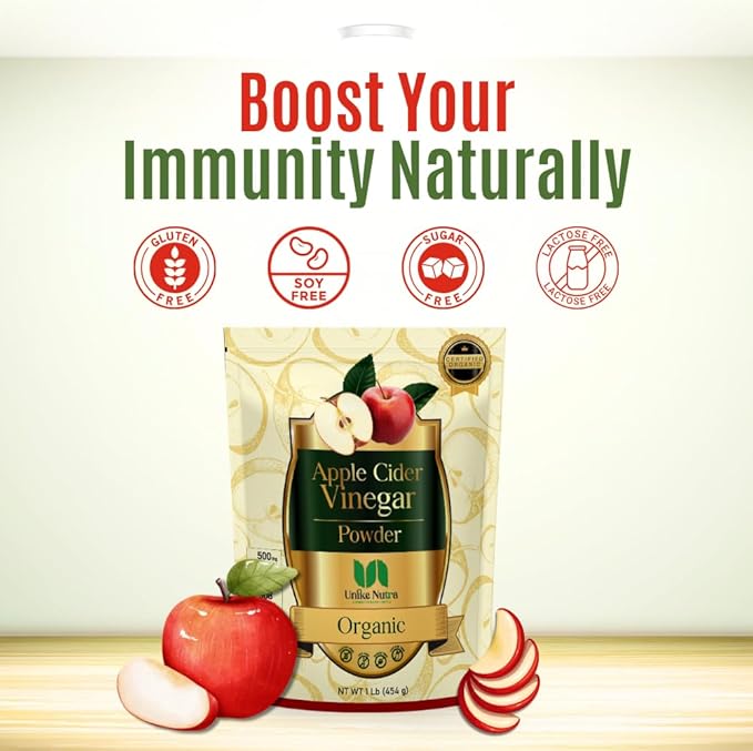 Organic Apple Cider Vinegar Powder - Apple Cider Vinegar Supplement ACV for Digestive Support - Vegan &amp Gluten Free 500mg per Serving 454g (1 lbs)