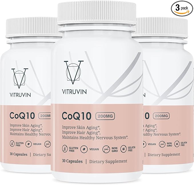 Vitruvin Ubiquinol COQ10 – Coenzyme Q10 Ultra-absorbable co q 10 Antioxidant Supplement for Vascular and Heart Health Healthy Skin and Hair Healthy Aging